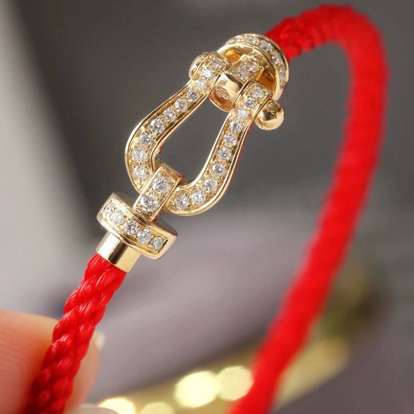 [Luxe Jewelry]FORCE LARGE HORSESHOE FULL DIAMOND BRACELET ROSE GOLD
