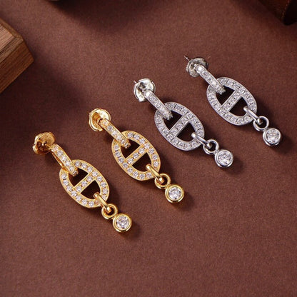 [Luxe Jewelry]HM CHAINE DIAMOND EARRINGS