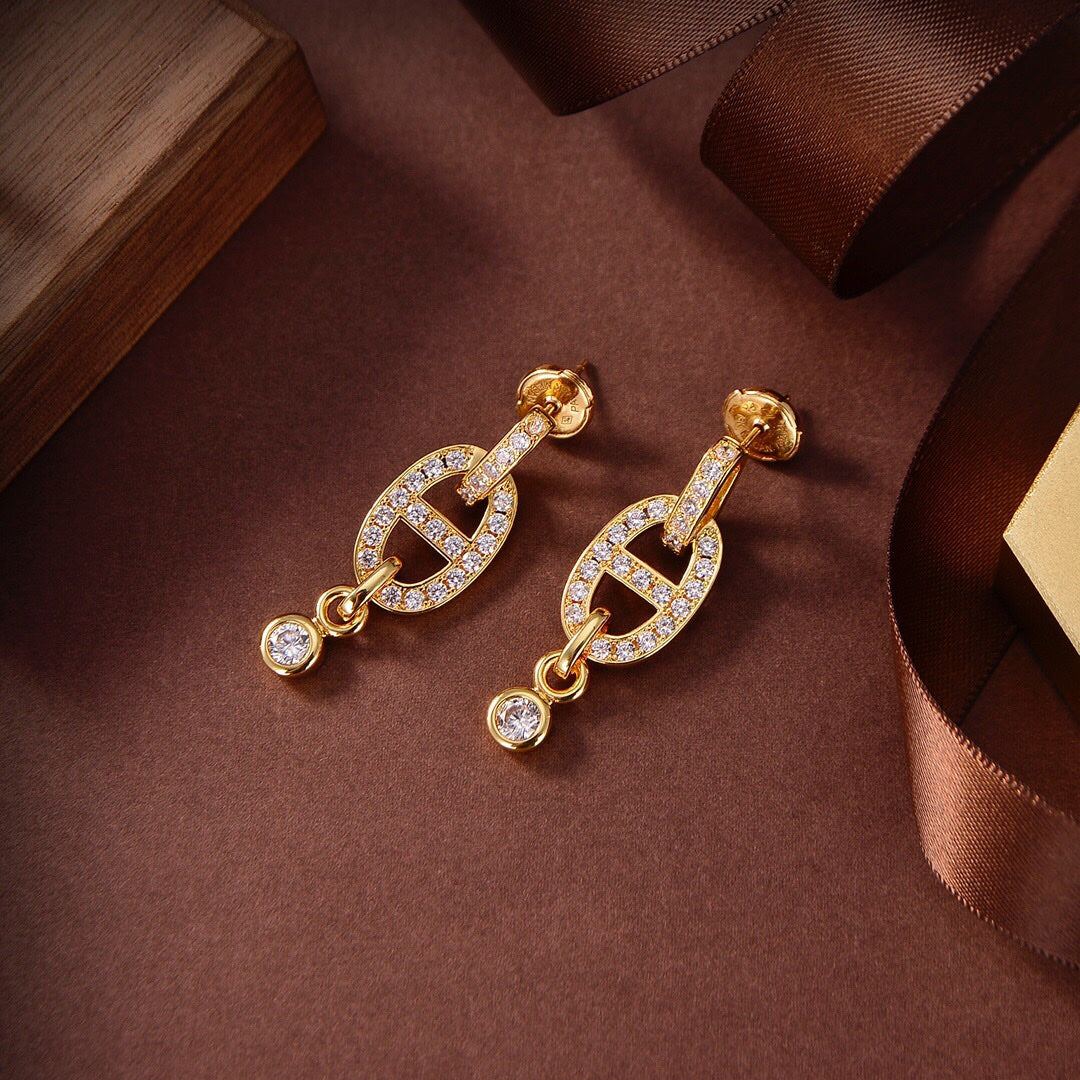 [Luxe Jewelry]HM CHAINE DIAMOND EARRINGS