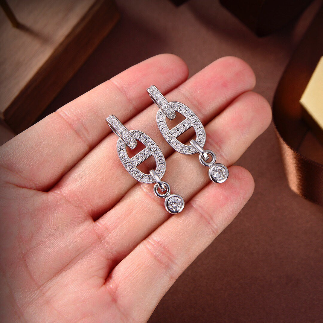 [Luxe Jewelry]HM CHAINE DIAMOND EARRINGS