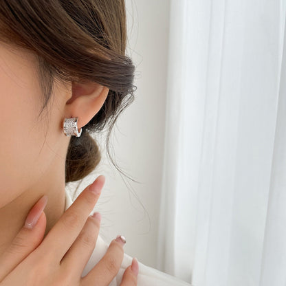 [Luxe Jewelry]ZERO 1 DIAMOND PAVED EARRINGS