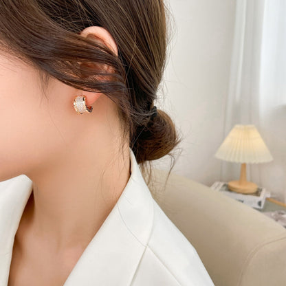 [Luxe Jewelry]ZERO 1 DIAMOND PAVED EARRINGS