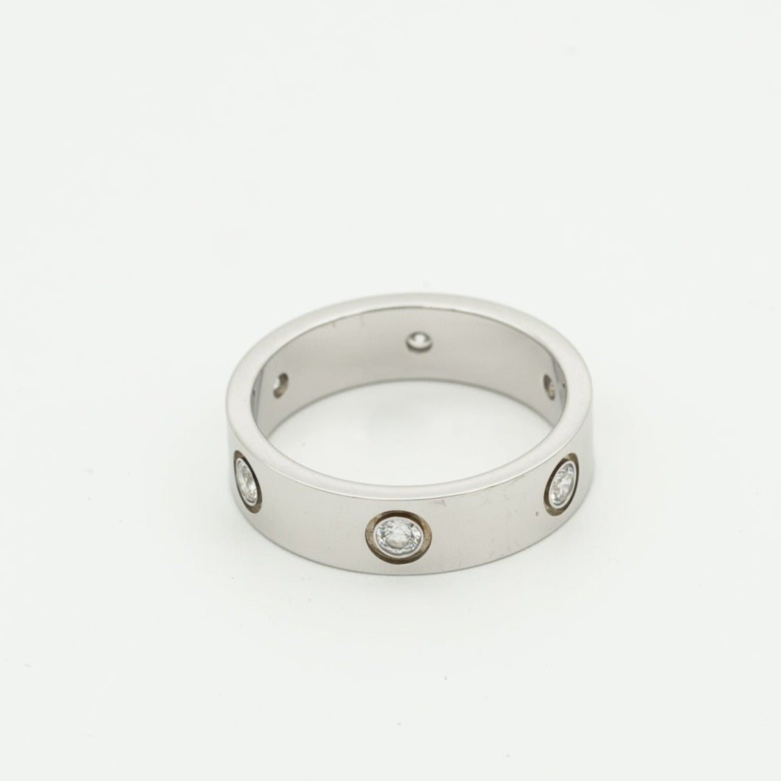 [Luxe Jewelry]LOVE RING 5.5MM 6 DIAMONDS SILVER