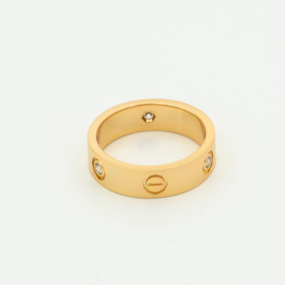 [Luxe Jewelry]LOVE RING 5.5MM 3 DIAMONDS PINK GOLD