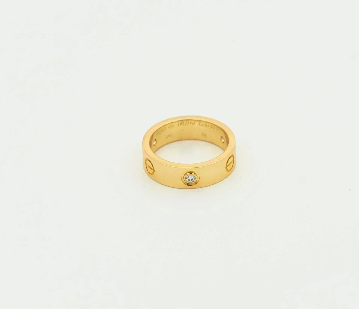 [Luxe Jewelry]LOVE RING 5.5MM 3 DIAMONDS GOLD
