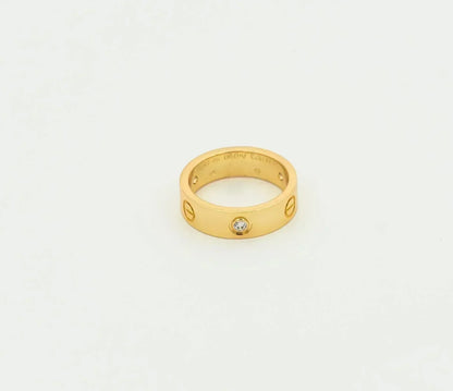 [Luxe Jewelry]LOVE RING 5.5MM 3 DIAMONDS GOLD