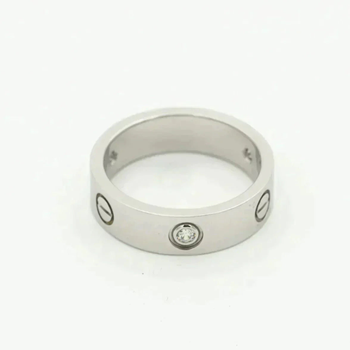 [Luxe Jewelry]LOVE RING 5.5MM 3 DIAMONDS SILVER