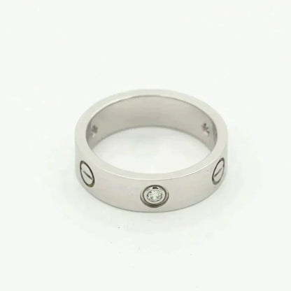 [Luxe Jewelry]LOVE RING 5.5MM 3 DIAMONDS SILVER