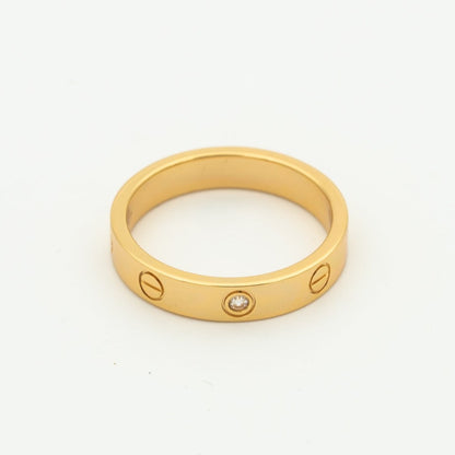 [Luxe Jewelry]LOVE RING 4MM 1 DIAMOND PINK GOLD