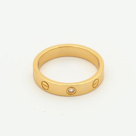 [Luxe Jewelry]LOVE RING 4MM 1 DIAMOND PINK GOLD
