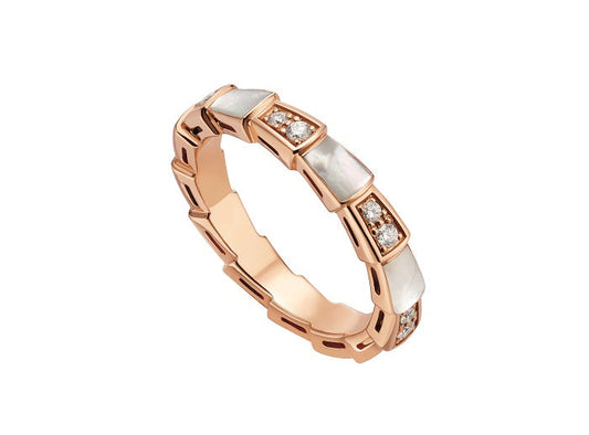 [Luxe Jewelry]SERPENTI RING PINK GOLD DIAMOND MOP 3MM