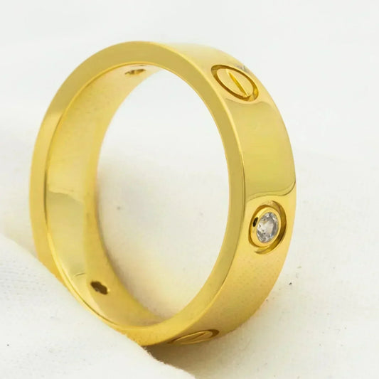 [Luxe Jewelry]LOVE RING 5.5MM 3 DIAMONDS GOLD
