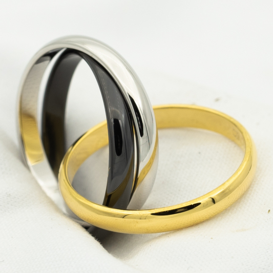 [Luxe Jewelry]TRINITY RING BLACK GOLD SILVER