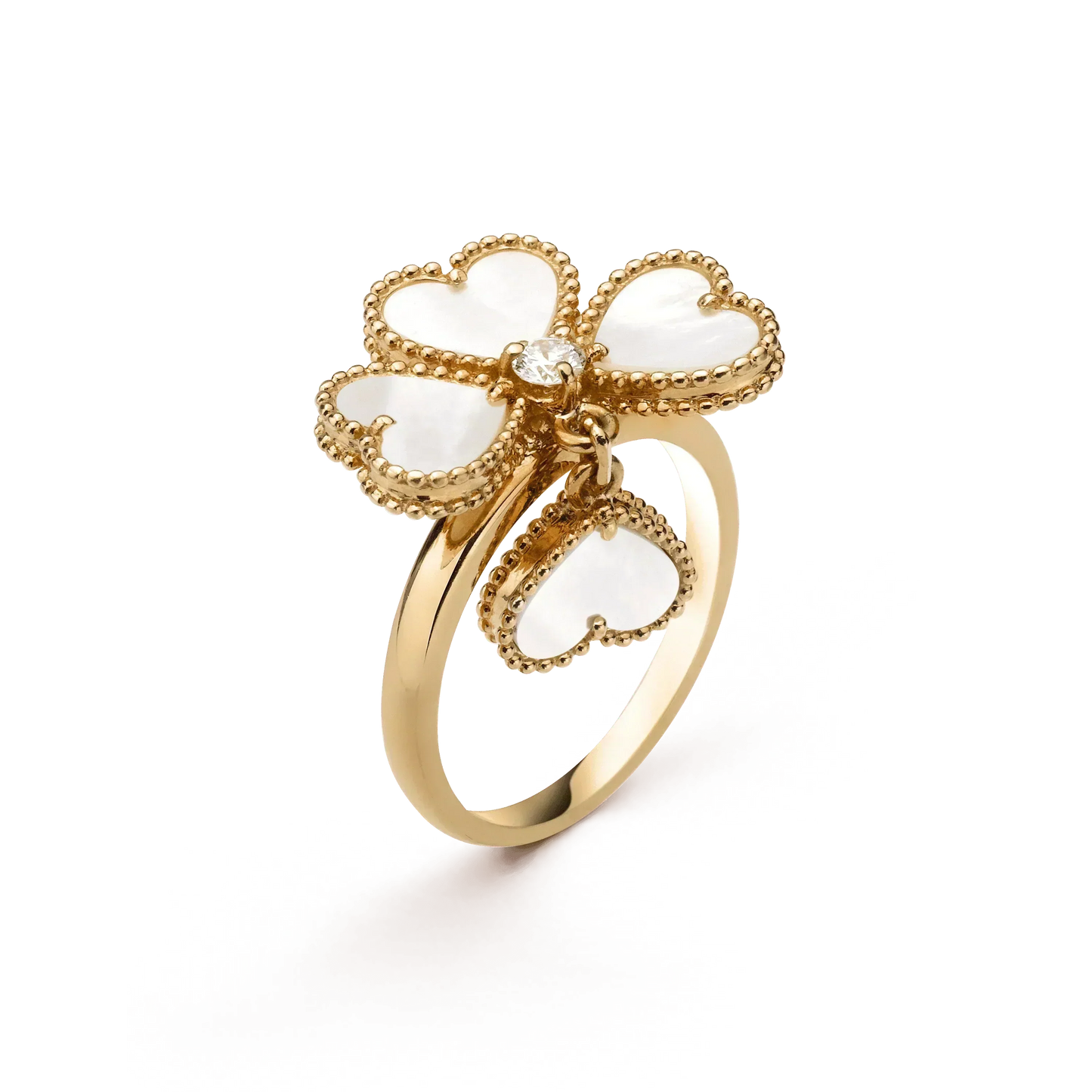 [Luxe Jewelry]SWEET CLOVER WHITE MOP RING