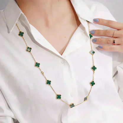 [Luxe Jewelry]CLOVER 20 MOTIFS MALACHITE GOLD