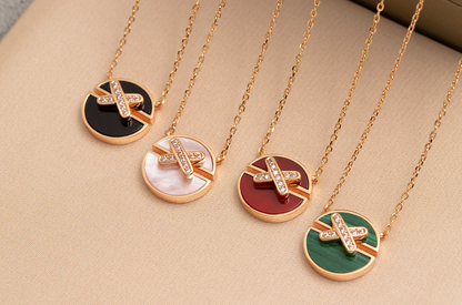 [Luxe Jewelry]JEUX DE PINK GOLD DIAMOND NECKLACE