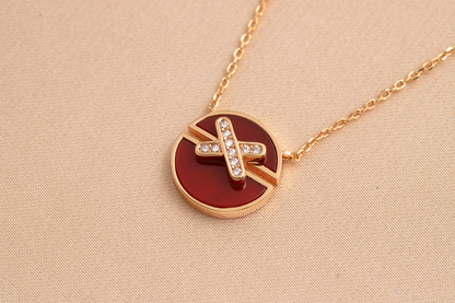 [Luxe Jewelry]JEUX DE PINK GOLD DIAMOND NECKLACE