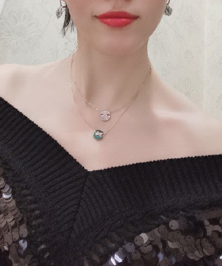 [Luxe Jewelry]JEUX DE PINK GOLD DIAMOND NECKLACE