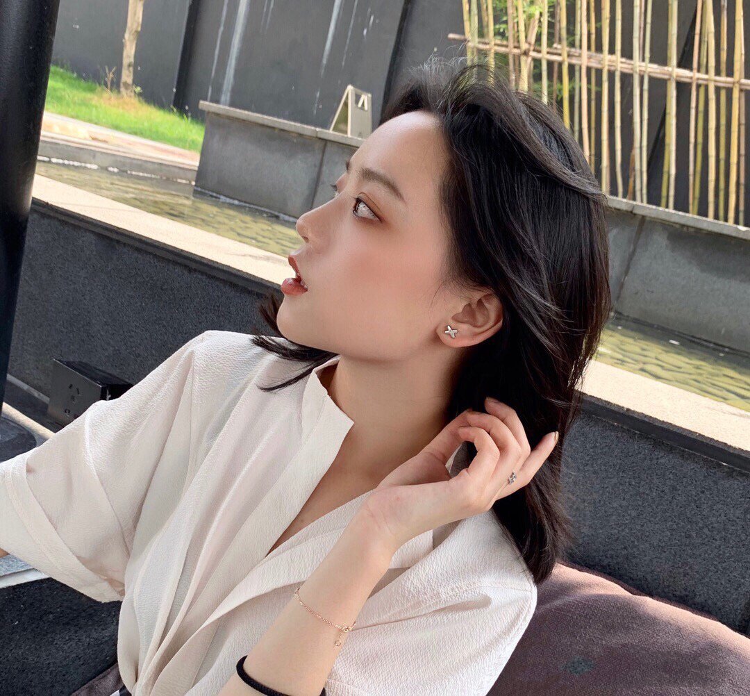 [Luxe Jewelry]JEUX DE WHITE MOP ROSE GOLD DIAMOND EARRINGS