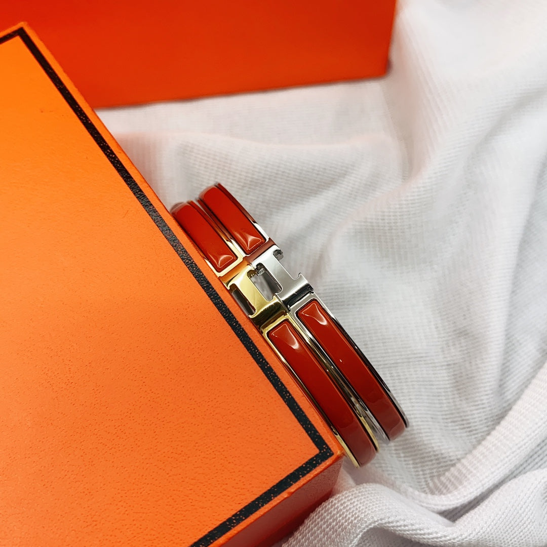 [Luxe Jewelry]CLASSIC HM CLIC RED 8MM ENAMEL BRACELET