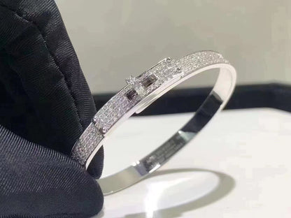 [Luxe Jewelry]HM KELLY BRACELET IN SILVER AND FULL PAVE DIAMOND