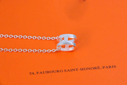 [Luxe Jewelry]HM NECKLACE H LETTER OVAL SERIES