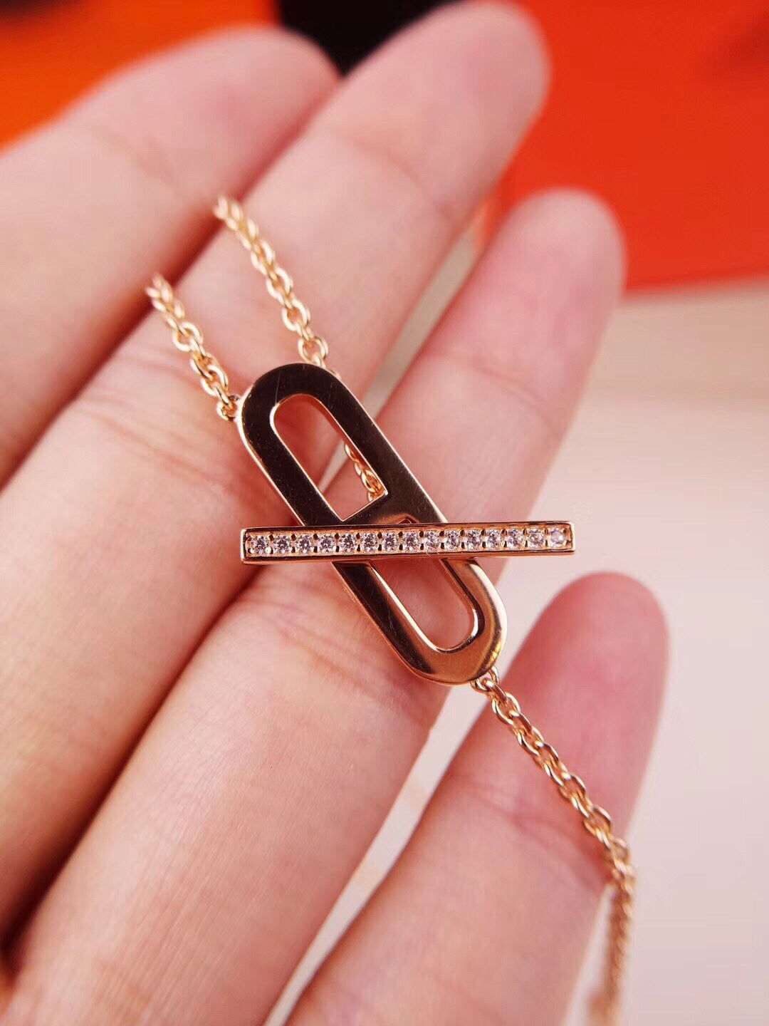 [Luxe Jewelry]HM FIRE PIG NOSE NECKLACE TRENDY STREET