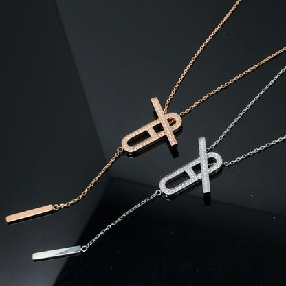 [Luxe Jewelry]HM NECKLACE PLATINUM ROSE GOLD DIAMOND