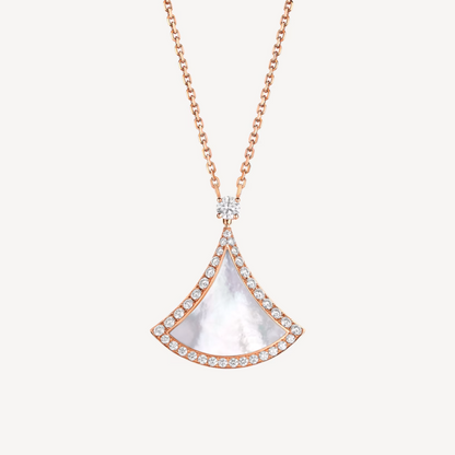 [Luxe Jewelry]DREAM MOP DIAMOND PAVED PINK GOLD NECKLACE