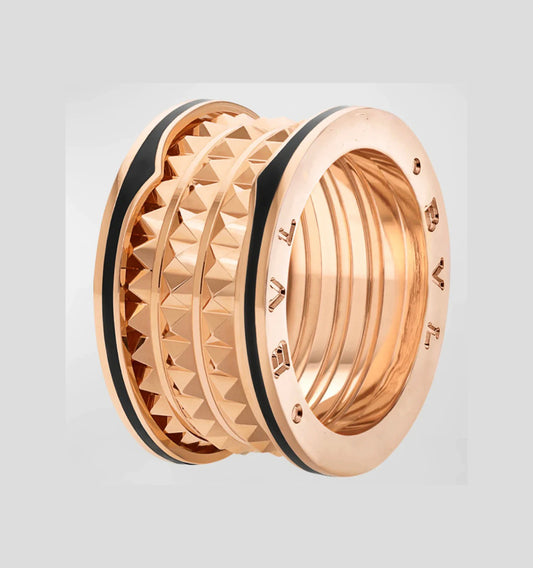 [Luxe Jewelry]ZERO 1 ROCK BLACK CERAMIC PINK GOLD LARGE MODEL