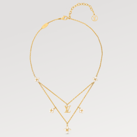 [Luxe Jewelry]FLOWERGRAM GOLD MOP DOUBLE ROW NECKLACE