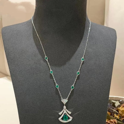 [Luxe Jewelry]DREAM NECKLACE MALACHITE DIAMOND SILVER
