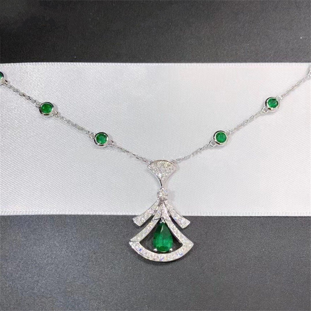 [Luxe Jewelry]DREAM NECKLACE MALACHITE DIAMOND SILVER