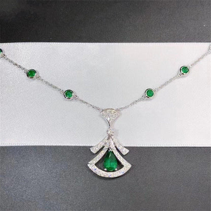 [Luxe Jewelry]DREAM NECKLACE MALACHITE DIAMOND SILVER