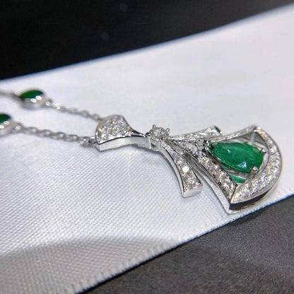[Luxe Jewelry]DREAM NECKLACE MALACHITE DIAMOND SILVER