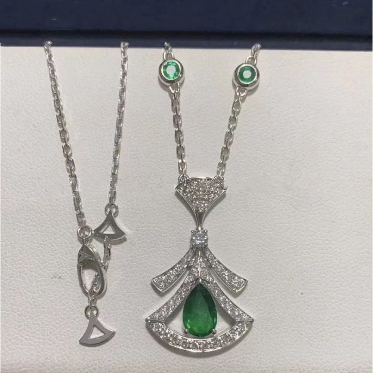 [Luxe Jewelry]DREAM NECKLACE MALACHITE DIAMOND SILVER