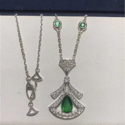 [Luxe Jewelry]DREAM NECKLACE MALACHITE DIAMOND SILVER
