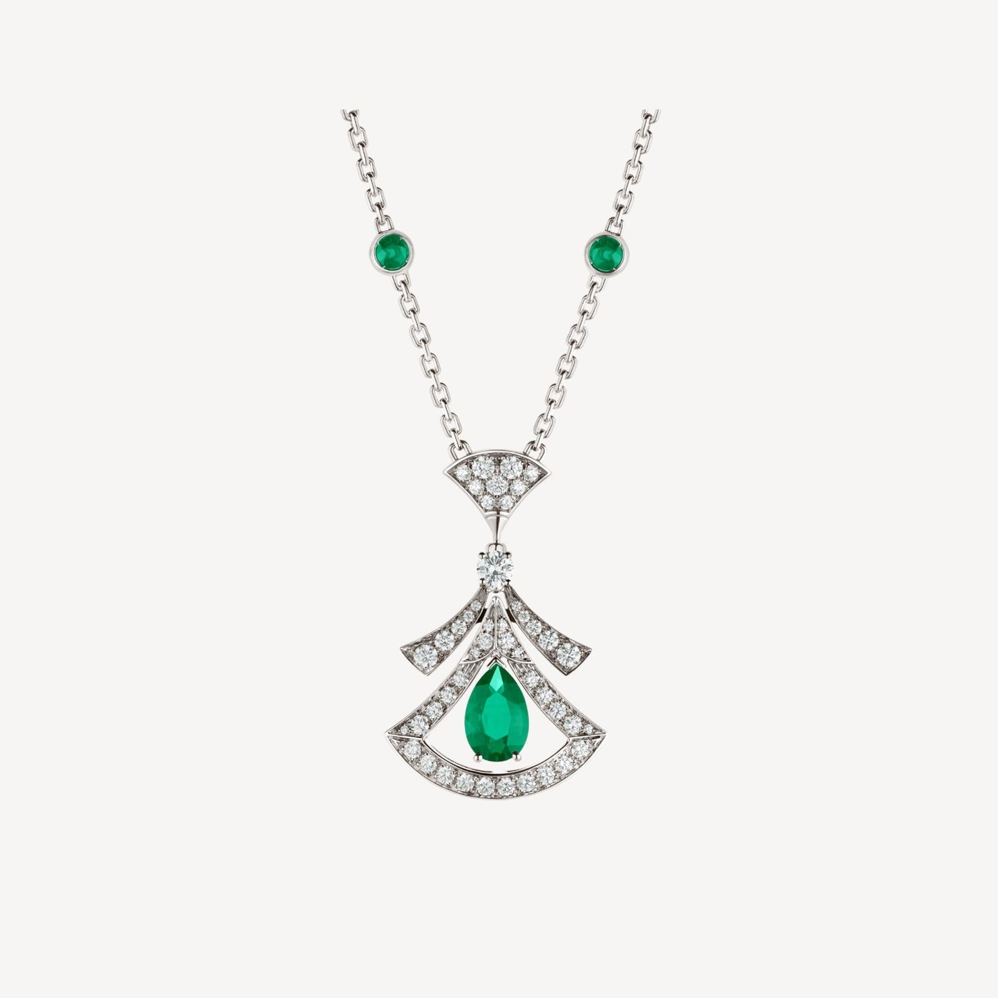 [Luxe Jewelry]DREAM NECKLACE MALACHITE DIAMOND SILVER
