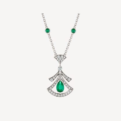 [Luxe Jewelry]DREAM NECKLACE MALACHITE DIAMOND SILVER