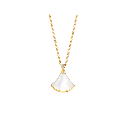 [Luxe Jewelry]DREAM NECKLACE WHITE MOP GOLD 1 DIAMOND