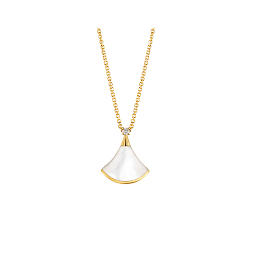 [Luxe Jewelry]DREAM NECKLACE WHITE MOP GOLD 1 DIAMOND