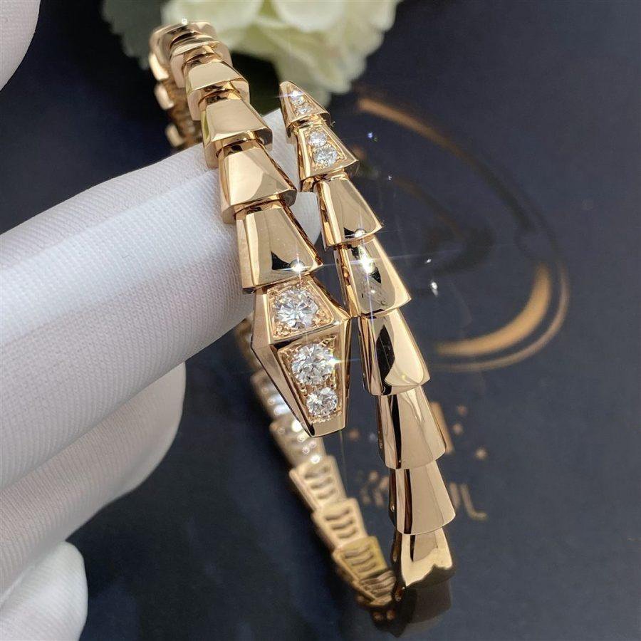 [Luxe Jewelry]SERPENTI BRACELET DIAMONDS PINK GOLD