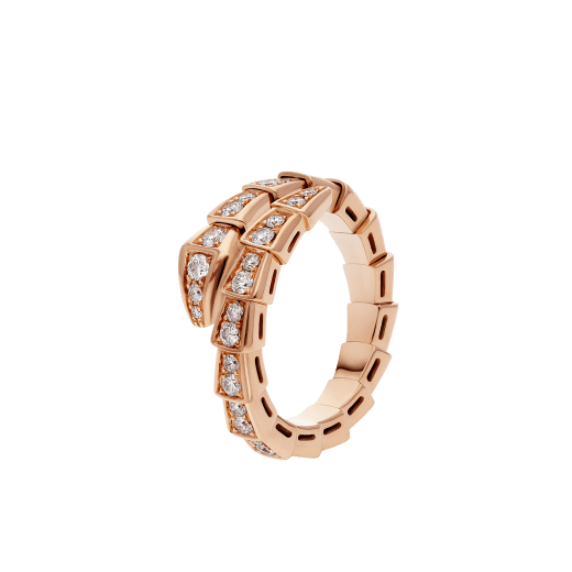 [Luxe Jewelry]SERPENTI RING PINK GOLD DIAMOND PAVED 4MM