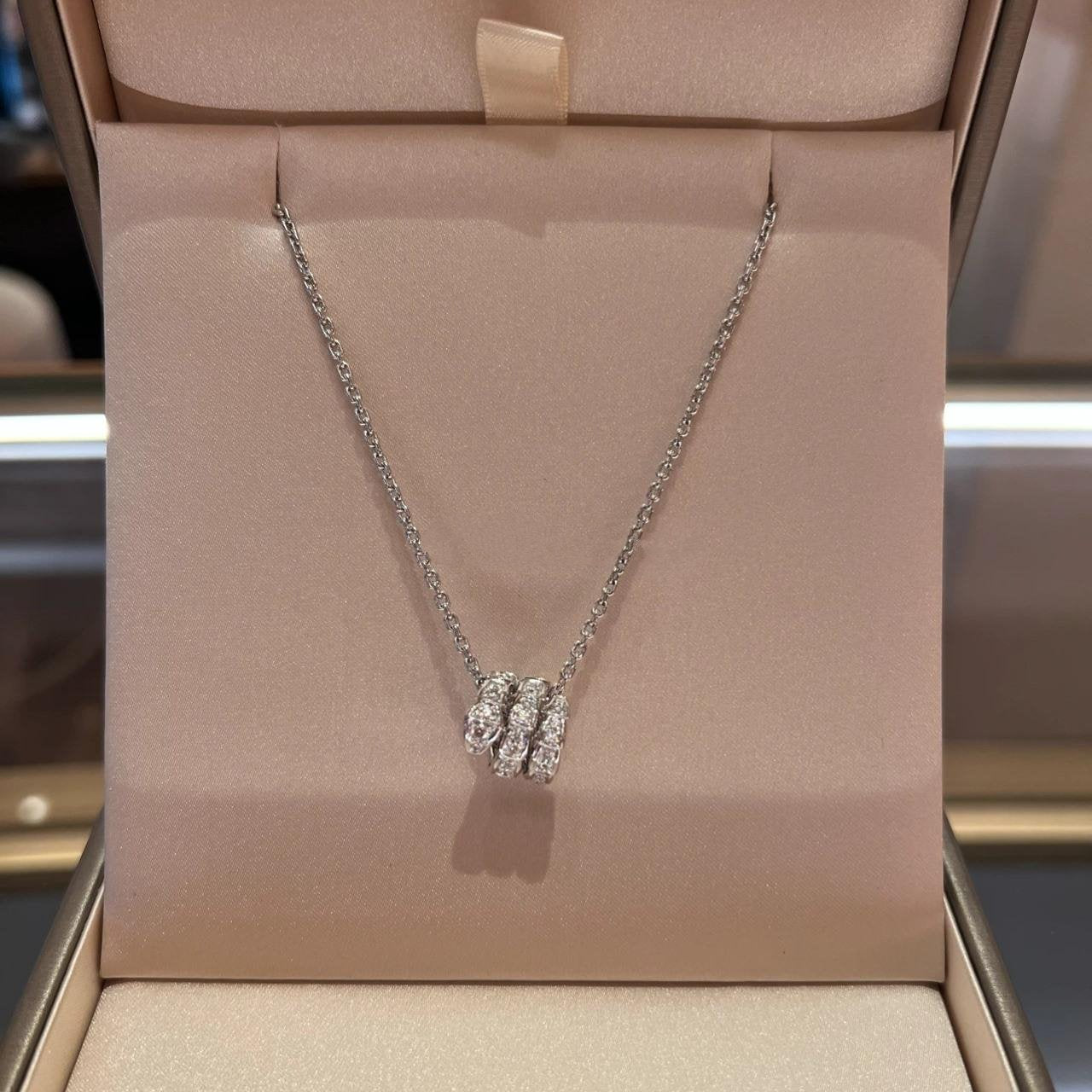 [Luxe Jewelry]SERPENTI  NECKLACE DOUBLE RING DIAMOND
