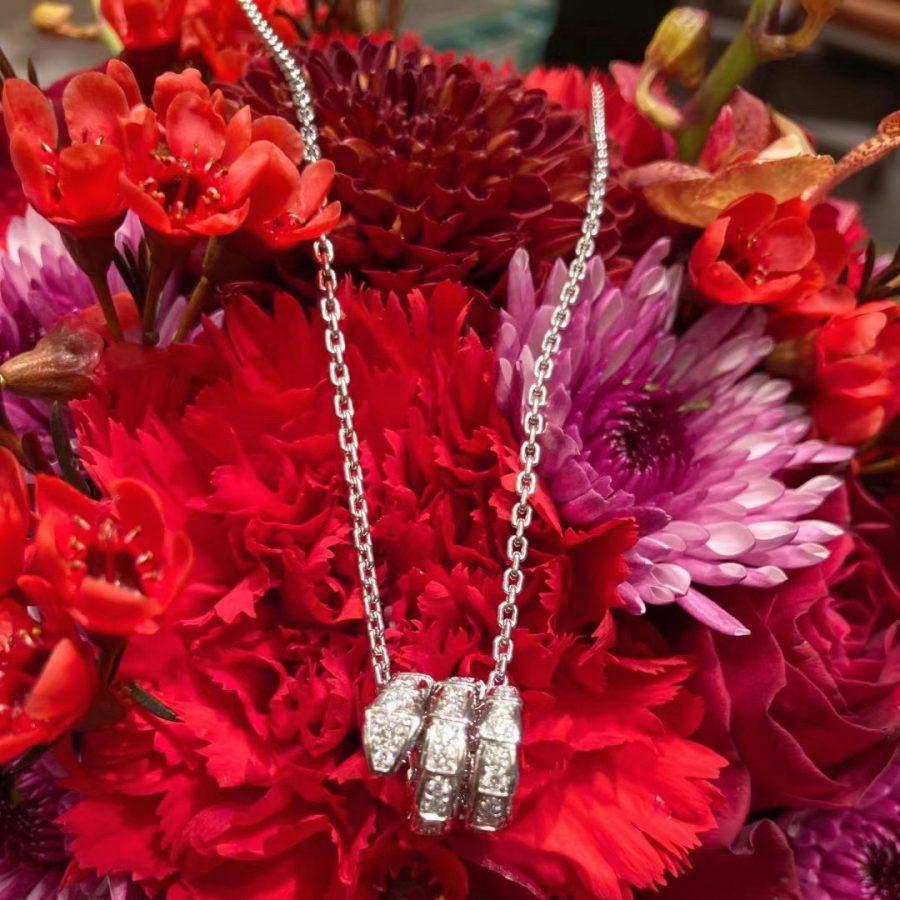[Luxe Jewelry]SERPENTI  NECKLACE DOUBLE RING DIAMOND