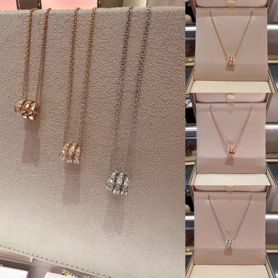 [Luxe Jewelry]SERPENTI  NECKLACE DOUBLE RING DIAMOND