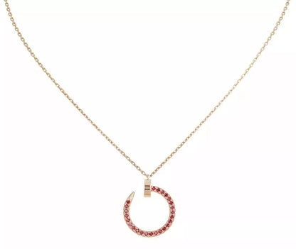 [Luxe Jewelry]JUSTE NECKLACE GOLD RED DIAMONDS