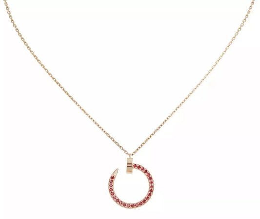 [Luxe Jewelry]JUSTE NECKLACE GOLD RED DIAMONDS
