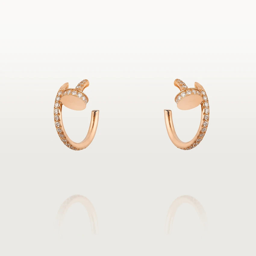 [Luxe Jewelry]JUSTE EARRINGS 12.75MM PINK GOLD DIAMOND
