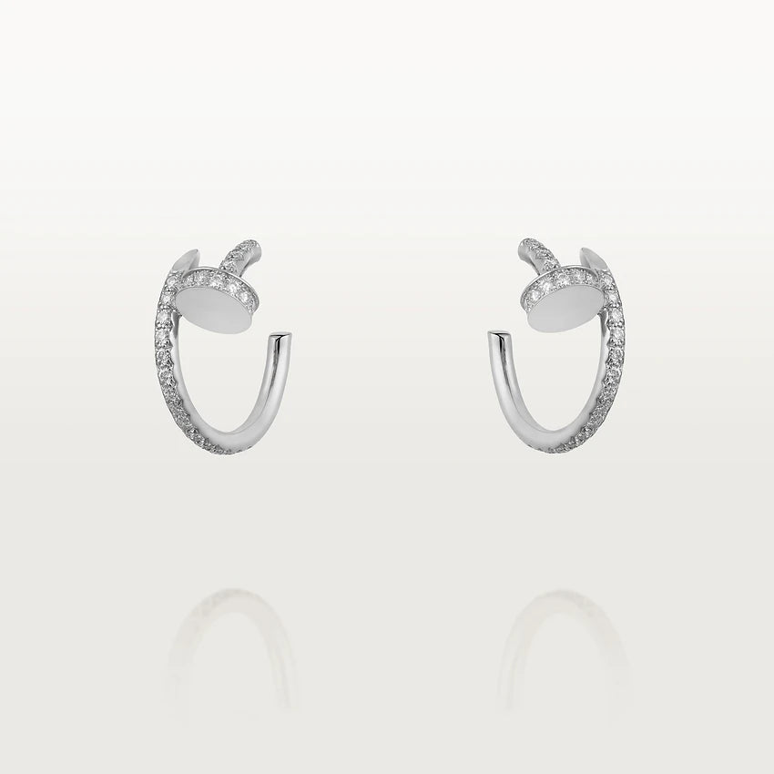[Luxe Jewelry]JUSTE EARRINGS 12.75MM SILVER DIAMOND